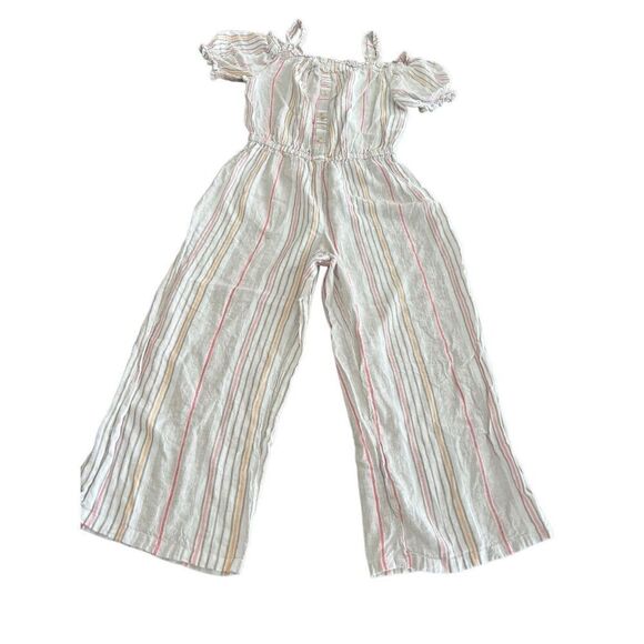 Rafaella Stripe Linen Jumpsuit size M - Picture 5 of 6